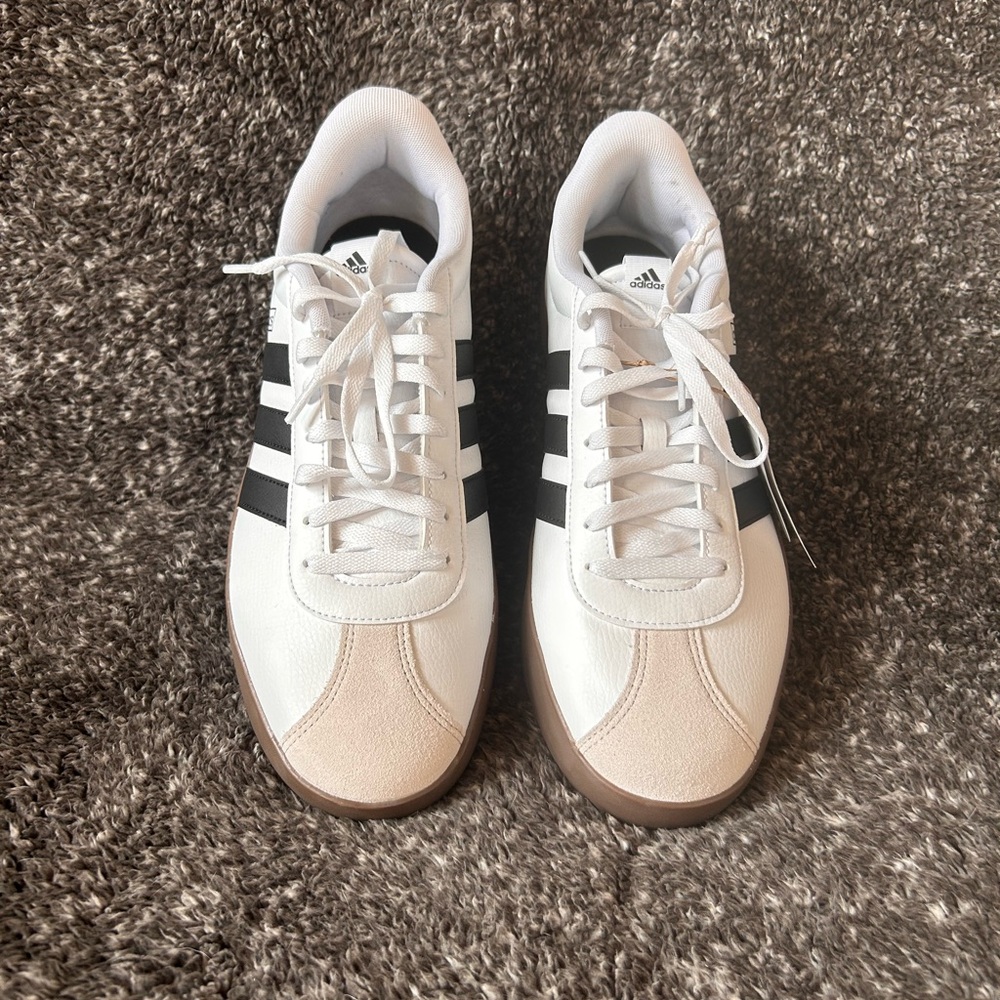 Adidas Classic White and Black Trainers